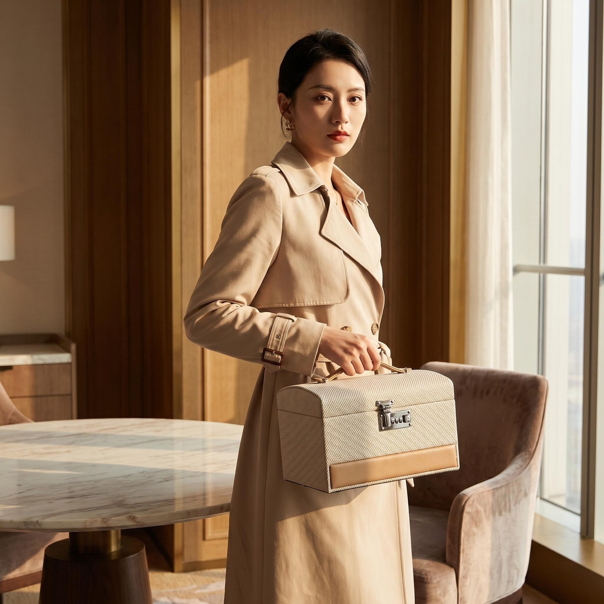 신상 액세서리 수납함 대용량 다기능 빈티지 액세서리 함 휴대용 귀걸이 목걸이 귀걸이 수납함 배치