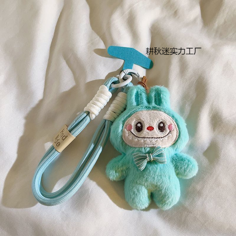 多用途のピンクのラブブー人形ペンダント携帯電話ストラップ織りショートバックパックペンダント携帯電話ケースユニバーサル|undefined