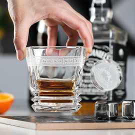 厂家批发美杜莎威士忌酒杯人工口吹水晶玻璃创意酒杯威士忌杯