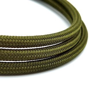 10MM Army Green nylon flame retardant braided soft sleeve harness sleeve polyester cotton braided mesh tube