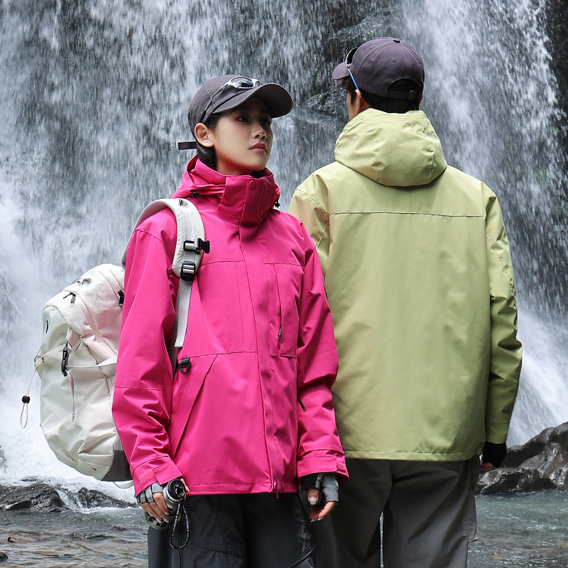 冬季加厚保暖羽绒两件套女可拆卸羽绒服户外滑雪服男