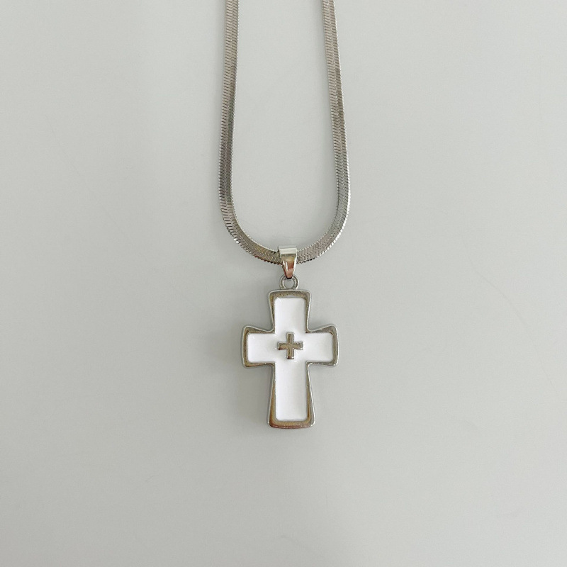 甜酷Y2K刀片链十字架项链ins风暗黑哥特朋克风颈链小众设计酷辣风