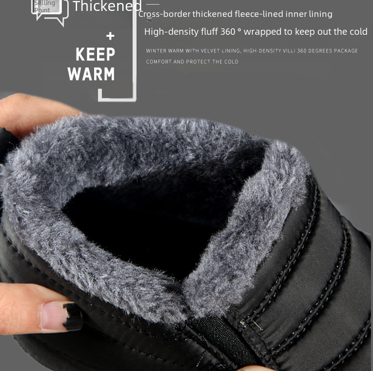 Grandi stivali di cotone, stivali da neve caldi invernali con tomaia in pile impermeabile con parte superiore bassa slip-on Stivaletti da uomo e da donna_voghion.com