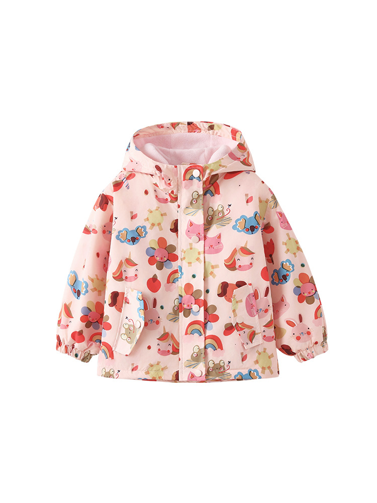 Cross-border malwee niñas abrigo otoño invierno nuevo estilo europeo y americano cardigan con capuz lindas camisas con cremallera de otoño