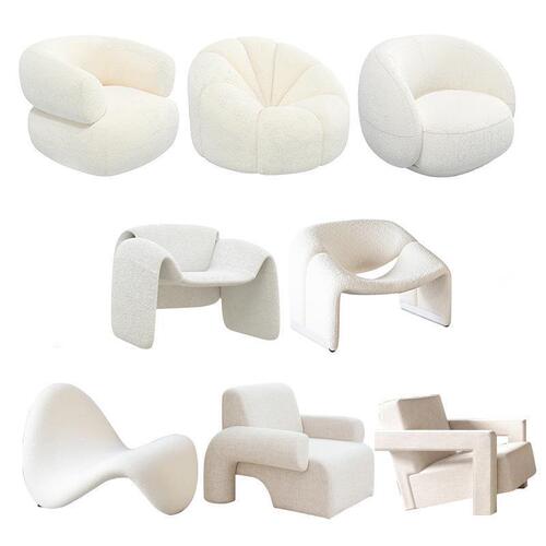 Nordic Lamb Wool Single Sofa Chair Household Bedroom Lazy Sofa Clothing Store Beauty Salon Leisure Back Support Chair