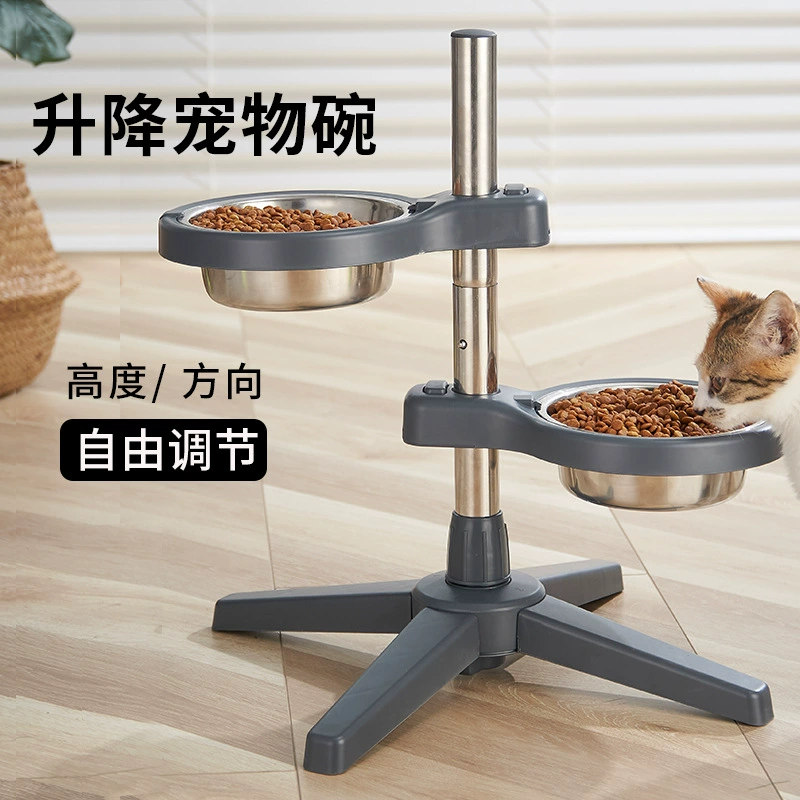 Большой Малый размер регулируемый подъем Pet Bowl съемный Кот чаша собака чаша еда чаша из нержавеющей стали чаша пластиковая чаша