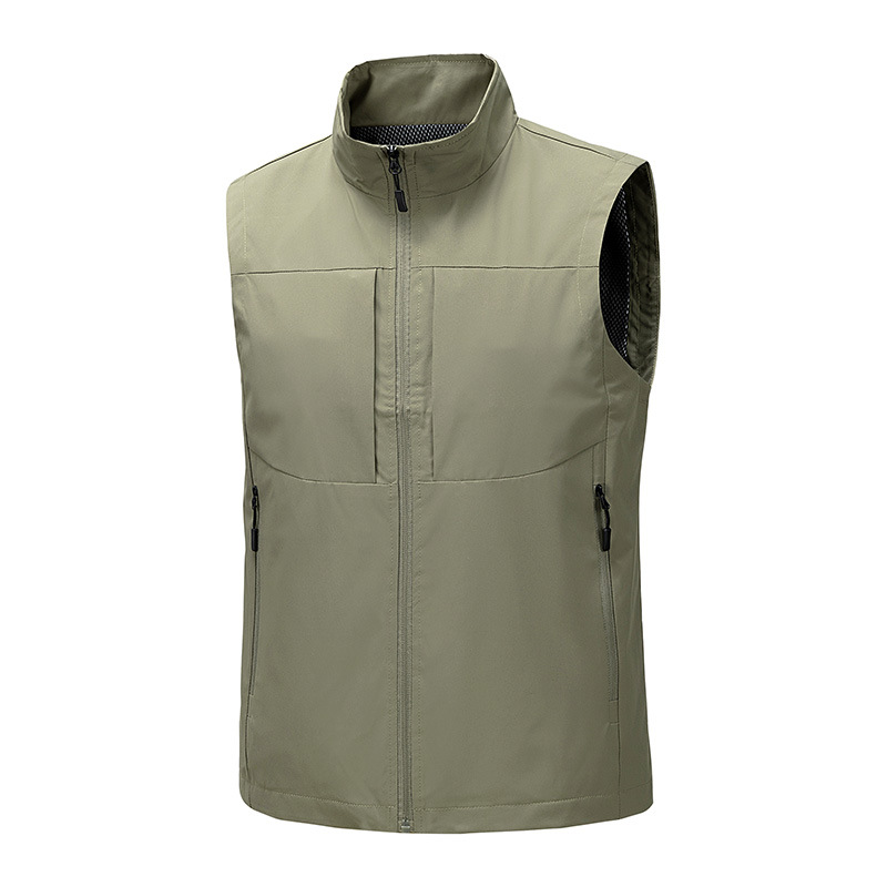 Retro americano relajado multi-bolsillo chaleco de trabajo chaleco de pareja tendencia chaqueta sin mangas hombre