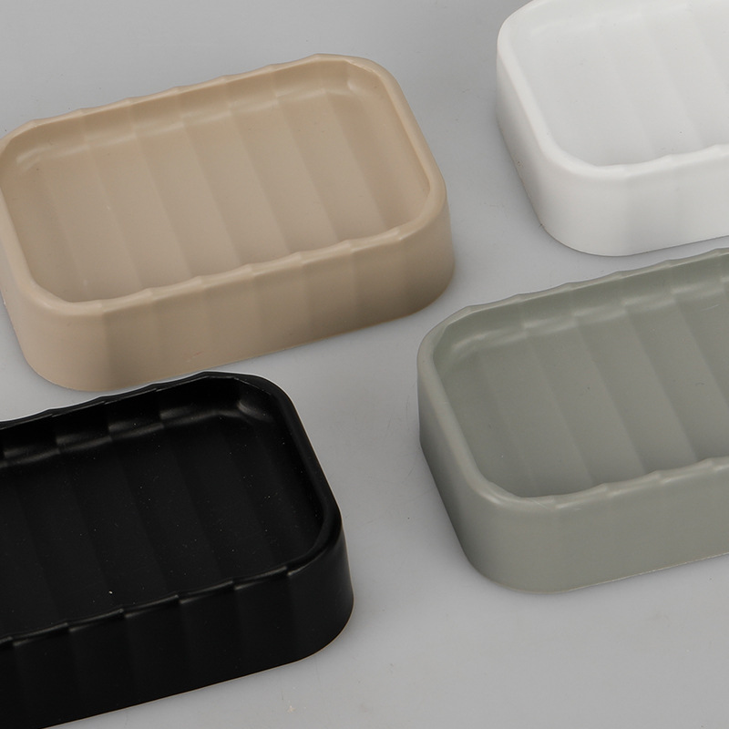 Patrón de onda caja de jabón de color sólido titular de jabón grasa caja de jabón de alta gama drenaje caja de jabón higiénico sin perforar
