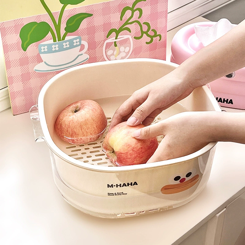 Новый большой рот ха двухслойная сливная корзина мультфильм раковина многофункциональная кухня для хранения фруктовых тарелок оптом 8625