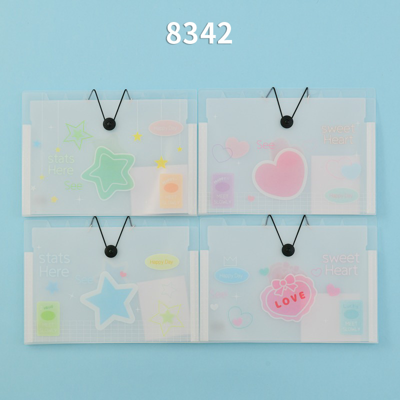 Carpeta de órgano de patrón 8 bolsas de almacenamiento a4 estudiantes de gran capacidad de carpeta de papel de prueba multicapa de clasificación de datos en el viento image 21