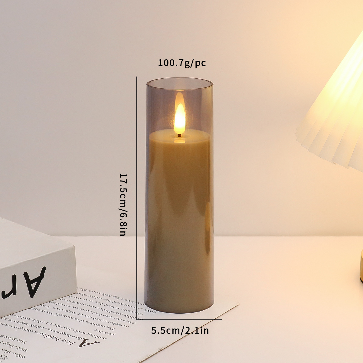 LED vela electrónica simulación plástico sin humo taza cera blanca Navidad cumpleaños boda atmósfera diseño lámpara de la vela