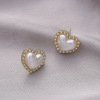 Classic silver needle, universal fashionable earrings from pearl, silver 925 sample, 2023 collection