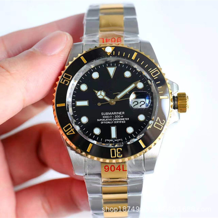 Anillo de cerámica N factory reloj fantasma de agua verde reloj mecánico completamente automático para hombre reloj fantasma de agua negro reloj luminoso resistente al agua para hombre