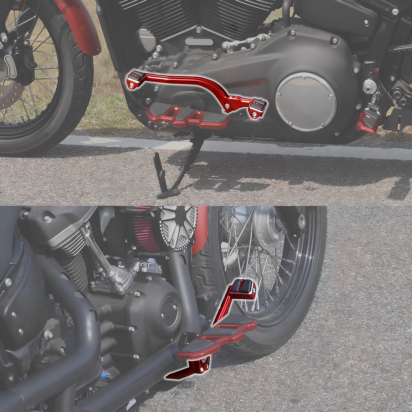 Suitable for Harley Softail Street Glide Road King Dyna Glide Driver and Passenger Footrest Brake Lever Gear Shift Lever