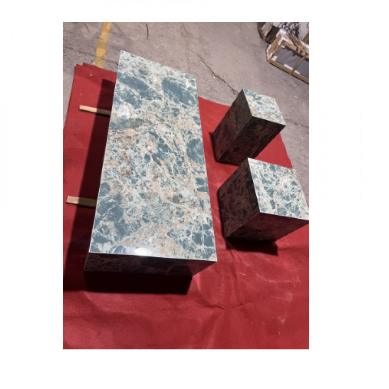 Mesa de centro de losa de roca de alta calidad de lujo ligero francés, puerta de entrada, sala de estar, hogar, apartamento pequeño, mesa de centro rectangular, combinación de mesa lateral