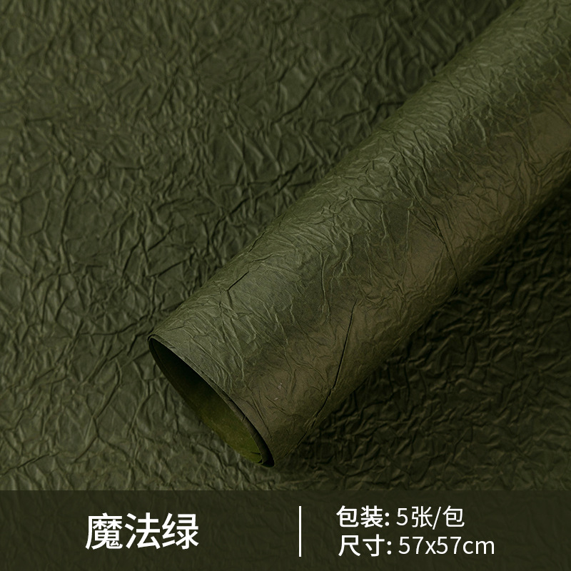 Huaxi Sensación de alta calidad Papel de textura de piedra Pliegues Papel de embalaje de flores Material floral Regalo hecho a mano Material de bricolaje