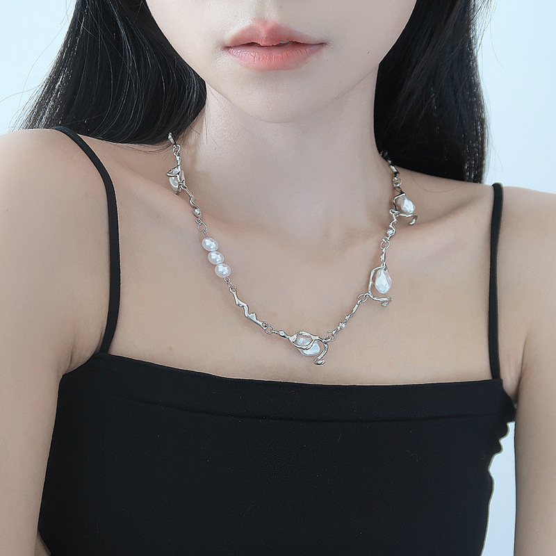 Süss Geometrisch Legierung Künstliche Perlen Halskette display picture 4