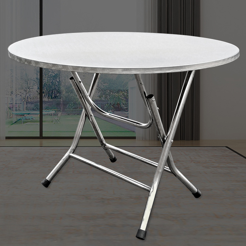 1.21 stainless steel fold Table table household Having dinner circular Round table Before activity Round table