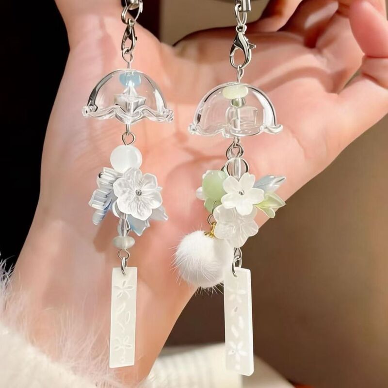 New Ice and Snow Maple Leaf Jasmine Wind Chime Sweet Pendant High-Value Phone Accessory Beaded Camera Creative Hanging Chain