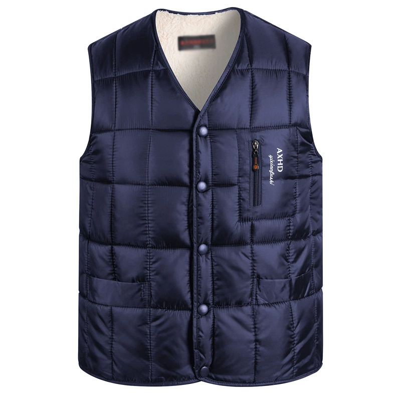 Оптовая Продажа с фабрики зима Новый жилет из шерсти ягненка, трехслойный толстый плюс хлопковый жилет, мужской отец носит теплую одежду