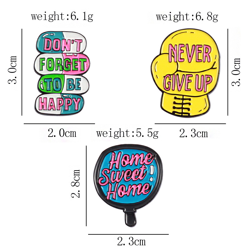 15g Weight Brooches Classification Cartoon Style Pin Letter Alloy Unisex Brooches