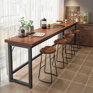 Wall-Mounted Bar Table, Long Table, Home Balcony, Narrow Table, Milk Tea Shop, Bar, High Table and Chair Combination, Commercial