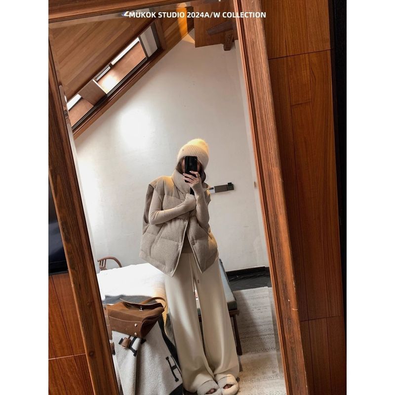 高级感白鸭绒羽绒服马甲背心女2025新款秋冬外穿坎肩保暖马夹外套|undefined