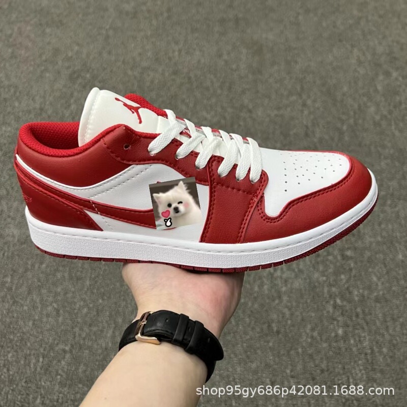 Putian Skateboard High-Quality Original Aj1 Low-Top Red and White Jd Series Basketball Shoes Retro Sneakers for College Men and Women