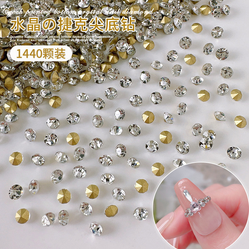 Rhinestones Are Exclusively for Cross-Border Nail Drills, Short Glue Style, Pointed Bottom Diamonds, Czech Rhinestones, 1440 Bright Diamonds Rhinestones Are Exclusively for Cross-Border Nail Drills, Short Glue Style, Pointed Bottom Diamonds, Czech Rhinestones, 1440 Bright Diamonds