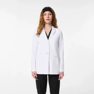 医疗制服供应商 女士Scrubs医用长袖短款白大褂+短款长袖外套
