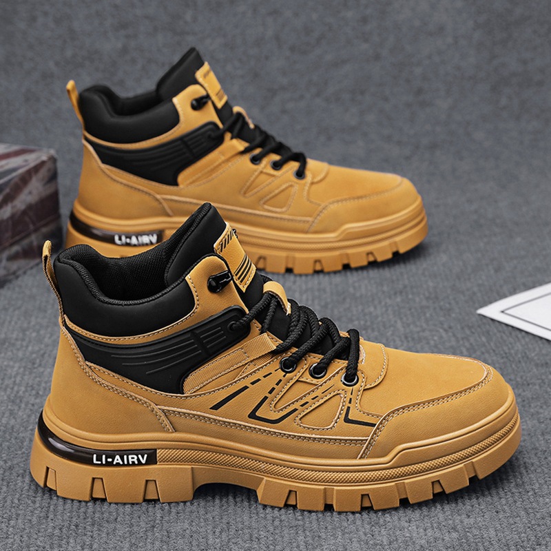 Botas de cuero para hombres botas Martin casuales otoño invierno 2025 zapatos de alto nivel para hombres herramientas zapatos de motocicleta para hombres zapatos de moda