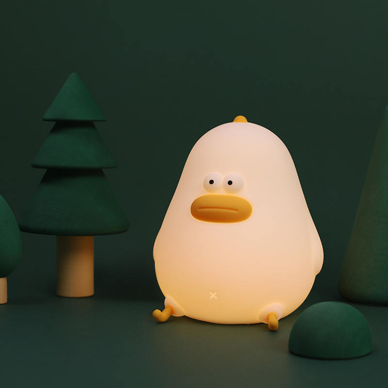 Little Fat Chicken Sleeping with Clap Lamp Bedroom Sleep Away Intelligent Induction Simple Bedside Lamp Night Light Silicone Lamp