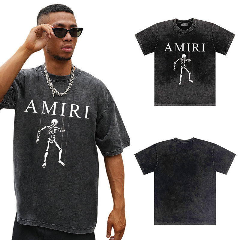 Punk Rock Patti Smith Amiri Personalized Printed T-Shirt Washed and Distressed Loose Cotton Tiktok