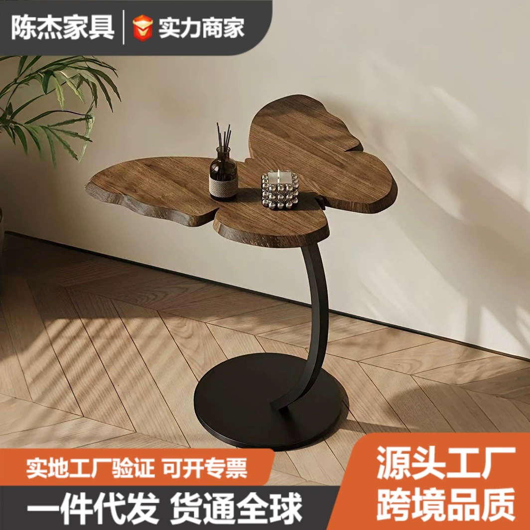 Крем ветровой бабочки маленький журнальный столик мобильный гостиная диван боковой шкаф креативный французский минималистичный спальный прикроватный стол