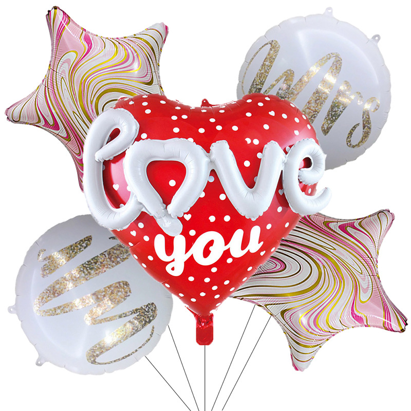 Birthday Cute Sweet Letter Heart Shape Aluminum Film Party Festival Balloons display picture 1