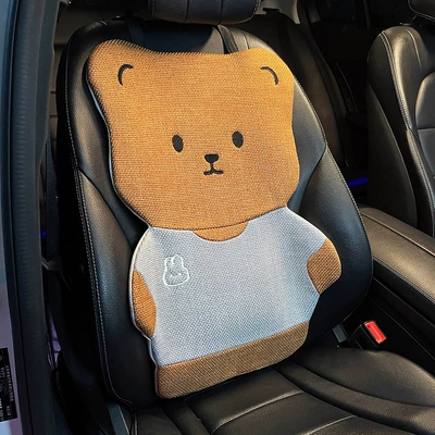 Seat cushion, seat cover Cooling Pad for Women, Car Interior - four-seasons-linen-versionbear-backrest