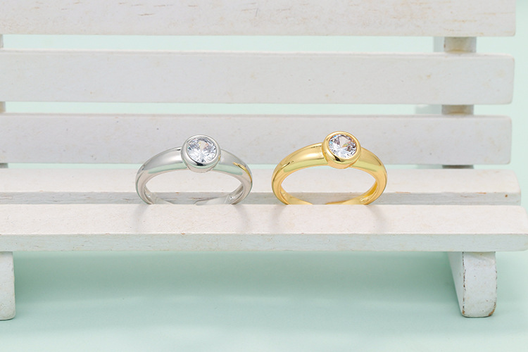 Birthday Occasion Wholesale Korean Geometric Round Diamond Opening Adjustable Ring Nihaojewelry