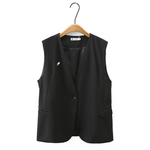 Vest Plus Size Women's Layered Vest 2023 Autumn Versatile V-Neck Blazer Vest 100kg Slimming Trendy for Plus Size Women 8818