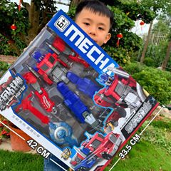 Children's large transforming robot model toy car Wasp Optimus transforming car boy model toy