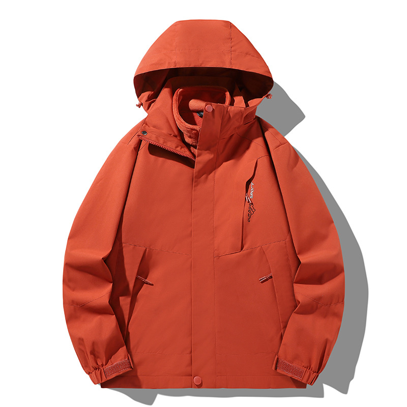 Jacket Outdoor Mountaineering Suit Three-In-One 0.05kg Piece Color Block Jacket Removable Mink Velvet Liner Jacket Wholesale