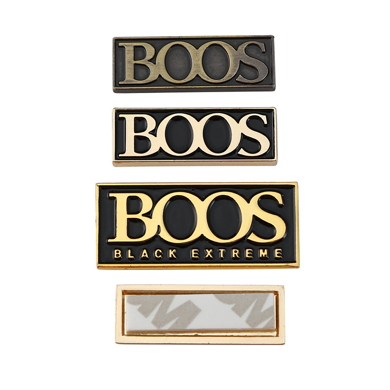 长方形金属标牌制作手缝锌合金logo点漆金属铭牌服饰箱包五金辅料