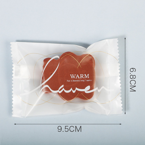 Xiaohongshu best-selling dry-wet dual-use bear-shaped cookie puff sponge powder puff, non-latex, expands when wet