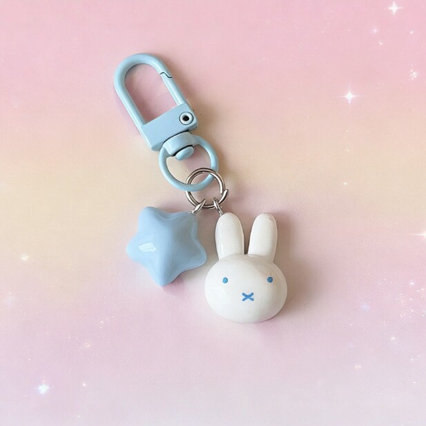 Cutie conejo móvil cadena de mujeres llavero de metal colgante de la mejor amiga bolsos de cadena joyería accesorios