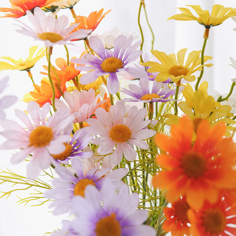 模造花洋甘菊飾り偽花デパート客間飾り花束プラスチックドライ花食卓飾り小デイジー|undefined