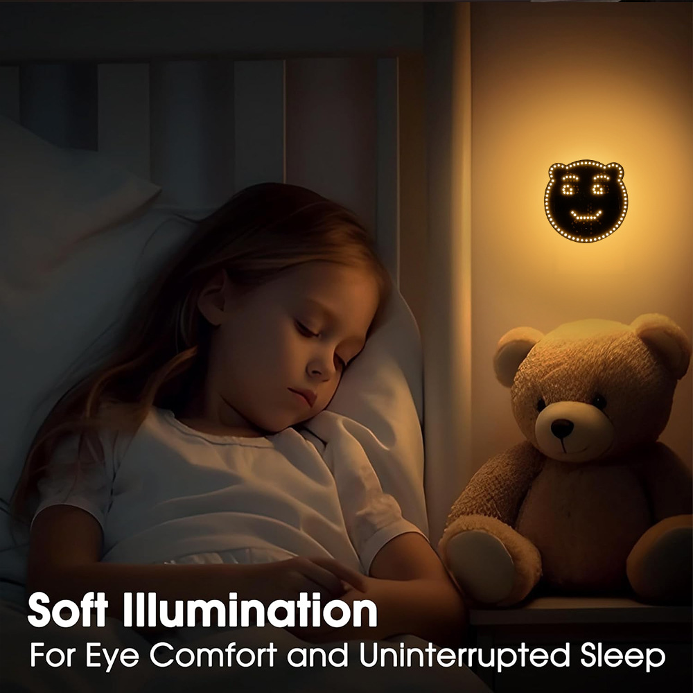 Car LED bear facial expression light car smiling face light Palm light rear window anti-rear rear multi-function warning gesture light