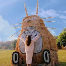 大型稻草人工艺品稻草雕塑摆件广场公园卡通造型仿真动物景观雕塑