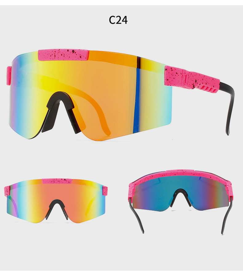 90g Weight Half Frame Glasses Structure Sunglasses Classification Tac, UV400 Protection Lens Material Biker Glasses Style Travel, Fishing Occasion All Seasons Season Unisex Gender Grey, Black Color Exaggerated Punk Streetwear Color Block Tac UV400 Protection Biker Half Frame Sports Sunglasses 30