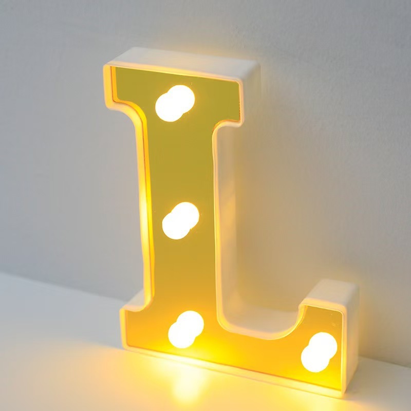 クロスボーダーLED発光文字26英字ライト小さなミラーゴールデンシーンレイアウト装飾雰囲気ライト|undefined