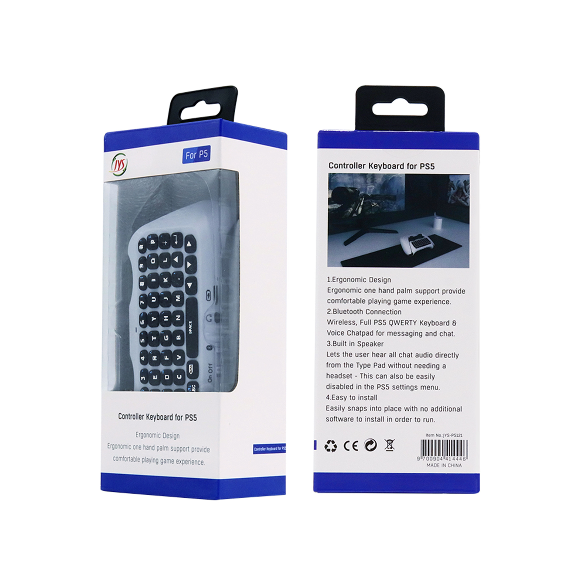 PS5 manejar inalámbrico Bluetooth teclado externo altavoz incorporado voz chat entrada teclado juego Accesorios