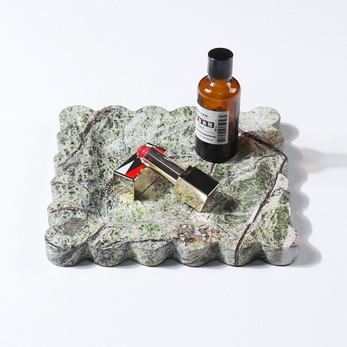 New Chinese style marble square creative fruit plate home living room desktop storage tray jewelry necklace display tray